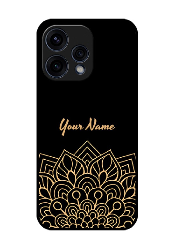 Oppo Reno 15 5G Custom Glass Phone Case - Golden Mandala Design