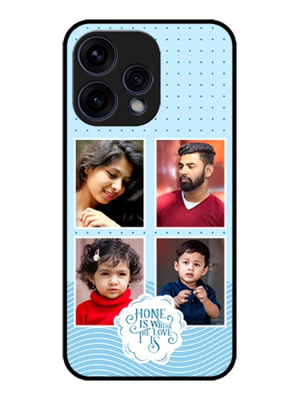 Custom Oppo Reno 15 5G Custom Glass Phone Case - Cute Love Quote With 4 Pic Upload Design
