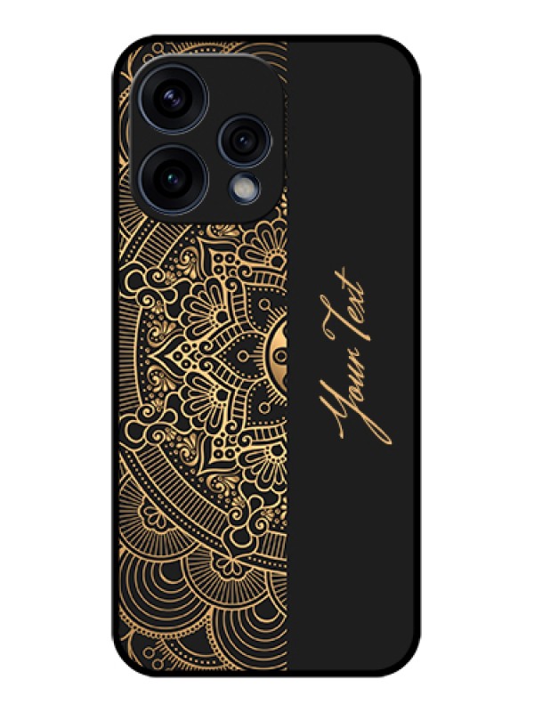 Custom Oppo Reno 15 5G Custom Glass Phone Case - Mandala Art With Custom Text Design