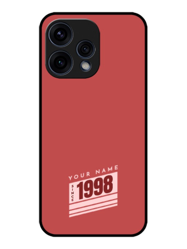Custom Oppo Reno 15 5G Custom Glass Phone Case - Red Custom Year Of Birth Design