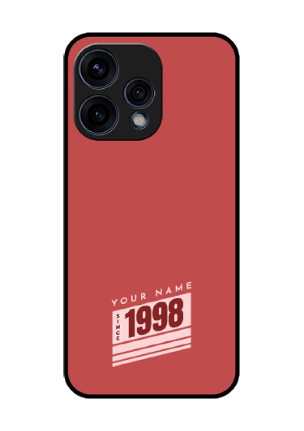 Oppo Reno 15 5G Custom Glass Phone Case - Red Custom Year Of Birth Design