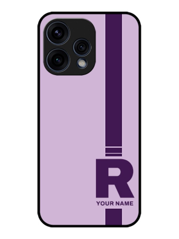 Custom Oppo Reno 15 5G Custom Glass Phone Case - Simple Dual Tone Stripe With Name Design