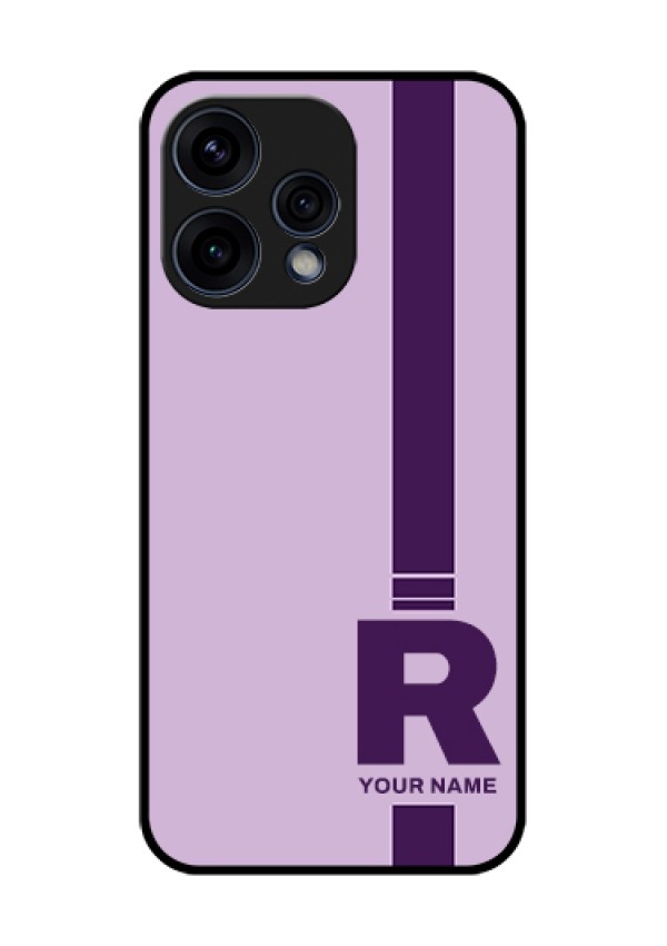 Oppo Reno 15 5G Custom Glass Phone Case - Simple Dual Tone Stripe With Name Design