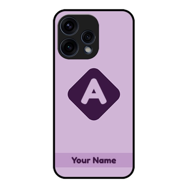 Oppo Reno 15 5G Custom Glass Phone Case - Custom Letter In Curved Badge Design