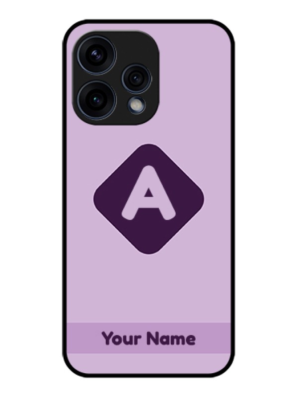 Custom Oppo Reno 15 5G Custom Glass Phone Case - Custom Letter In Curved Badge Design