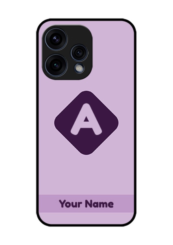 Oppo Reno 15 5G Custom Glass Phone Case - Custom Letter In Curved Badge Design