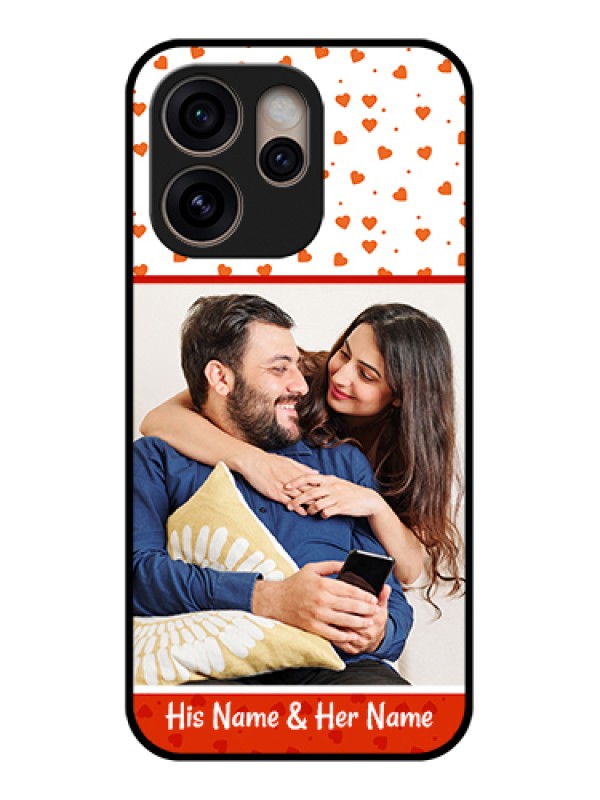 Custom Oppo Reno 15 Pro 5G Custom Glass Phone Case - Orange Love Symbol Design