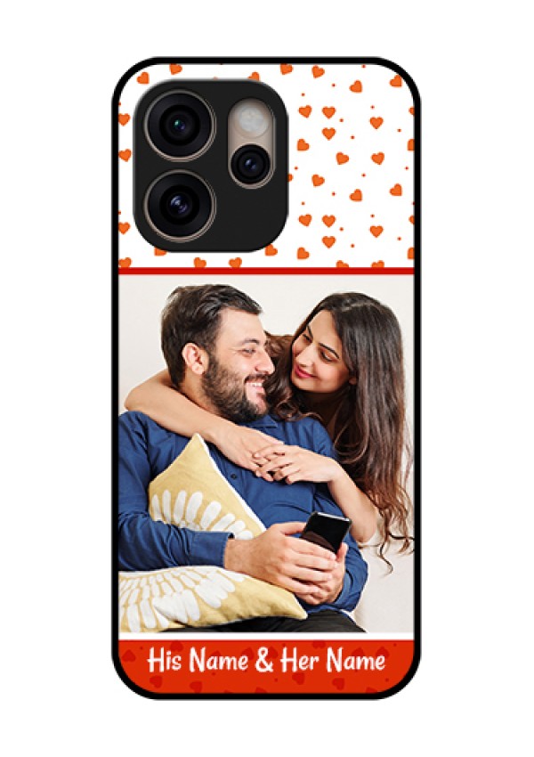 Oppo Reno 15 Pro 5G Custom Glass Phone Case - Orange Love Symbol Design