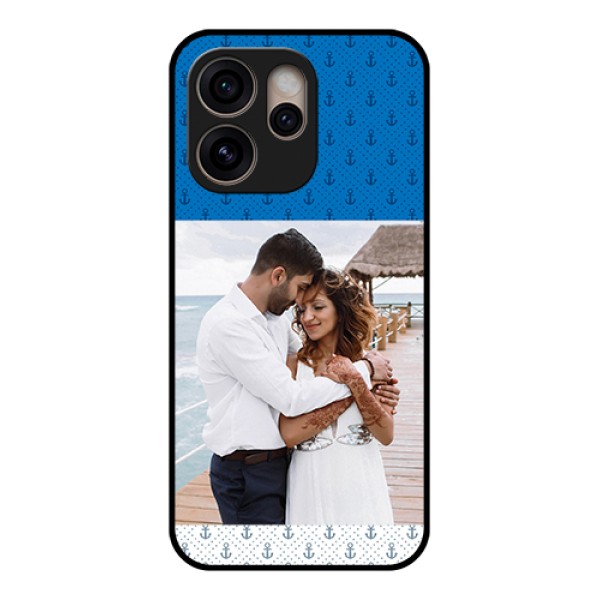 Oppo Reno 15 Pro 5G Custom Glass Phone Case - Blue Anchors Design