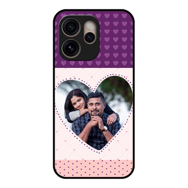 Oppo Reno 15 Pro 5G Custom Glass Phone Case - Violet Love Dots Design