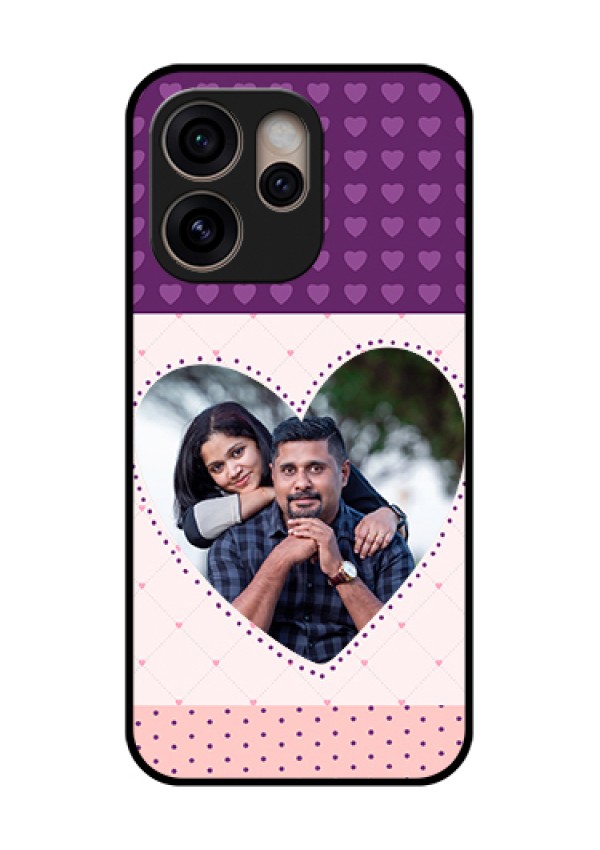 Oppo Reno 15 Pro 5G Custom Glass Phone Case - Violet Love Dots Design