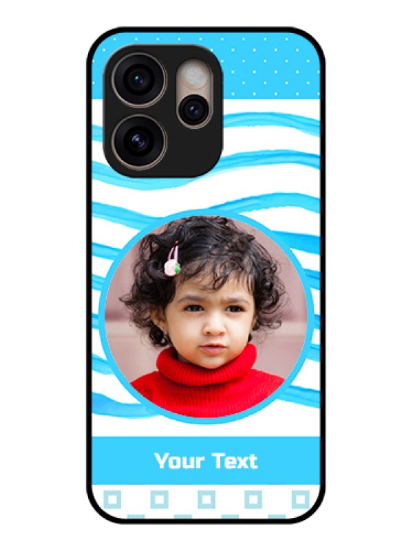 Custom Oppo Reno 15 Pro 5G Custom Glass Phone Case - Simple Blue Case Design