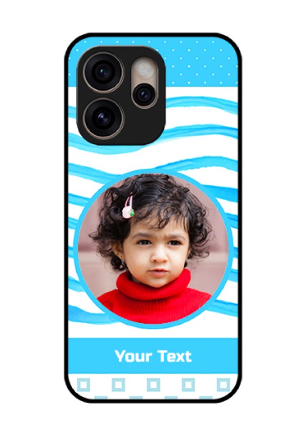 Oppo Reno 15 Pro 5G Custom Glass Phone Case - Simple Blue Case Design