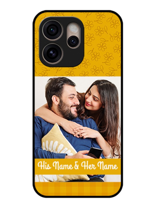 Custom Oppo Reno 15 Pro 5G Custom Glass Phone Case - Yellow Floral Design