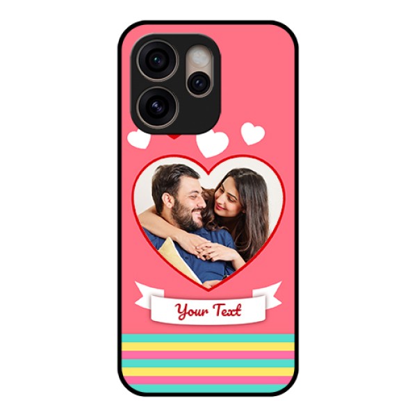 Oppo Reno 15 Pro 5G Custom Glass Phone Case - Love Shapes Doodle Design
