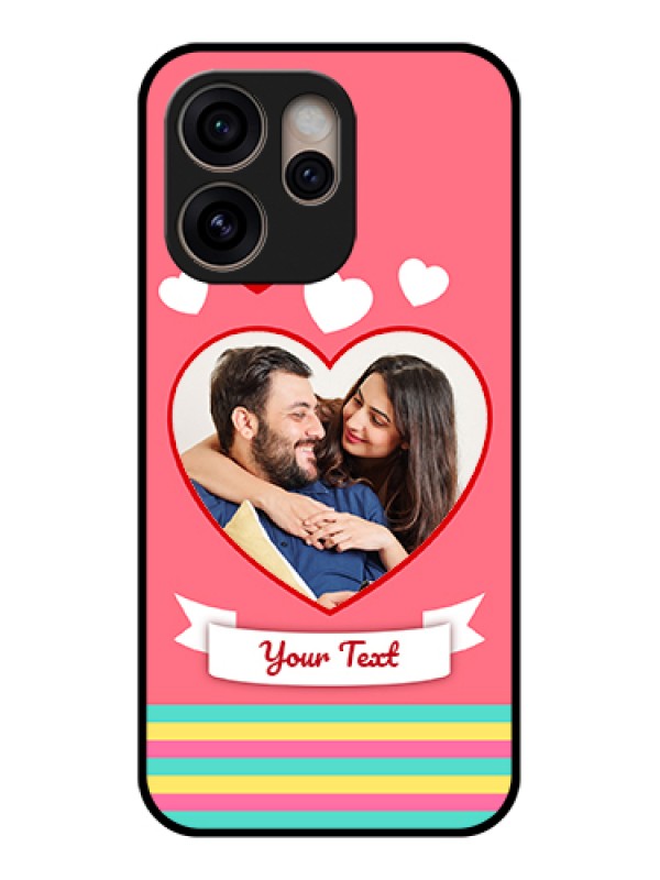 Custom Oppo Reno 15 Pro 5G Custom Glass Phone Case - Love Shapes Doodle Design
