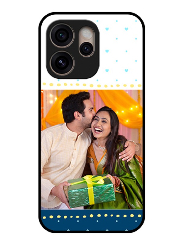 Custom Oppo Reno 15 Pro 5G Custom Glass Phone Case - White And Blue Abstract Design