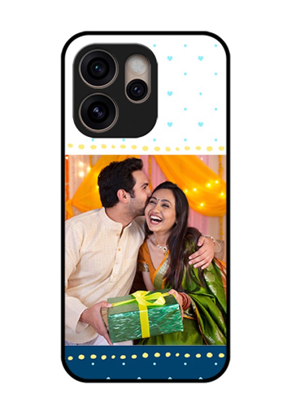 Oppo Reno 15 Pro 5G Custom Glass Phone Case - White And Blue Abstract Design