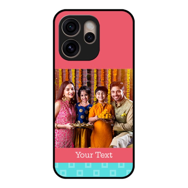 Oppo Reno 15 Pro 5G Custom Glass Phone Case - Peach & Blue Color Design Oppo Reno 15 Pro 5G Custom Glass Phone Case - Peach & Blue Color Design