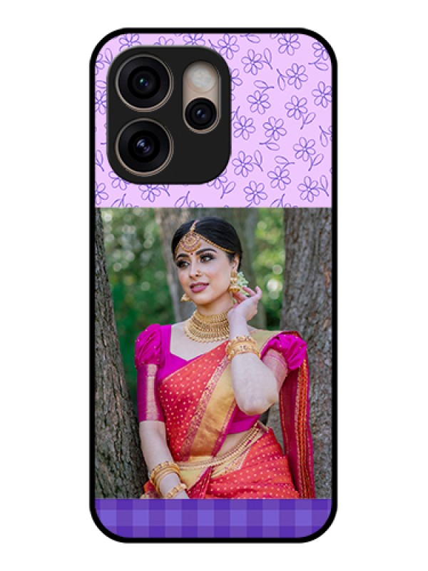 Custom Oppo Reno 15 Pro 5G Custom Glass Phone Case - Purple Floral Design