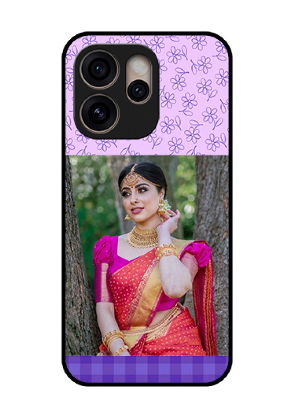Oppo Reno 15 Pro 5G Custom Glass Phone Case - Purple Floral Design