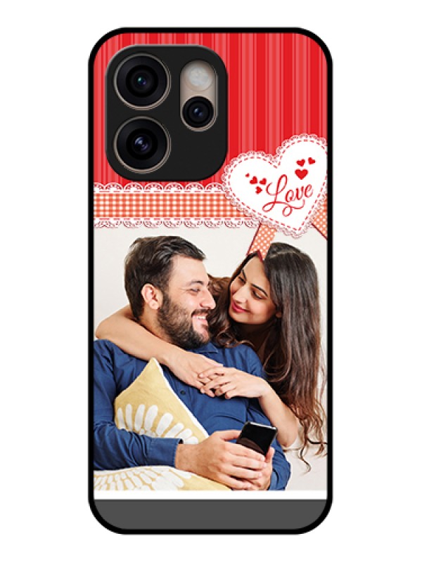 Custom Oppo Reno 15 Pro 5G Custom Glass Phone Case - Red Love Pattern Design