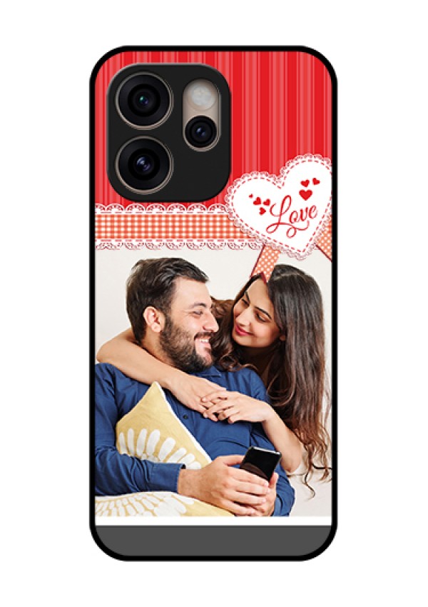 Oppo Reno 15 Pro 5G Custom Glass Phone Case - Red Love Pattern Design