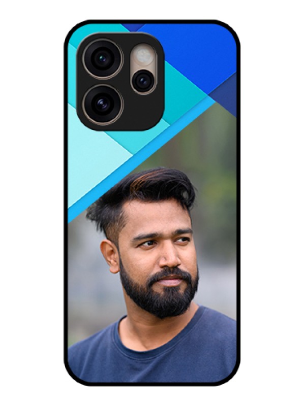 Custom Oppo Reno 15 Pro 5G Custom Glass Phone Case - Blue Pattern Design