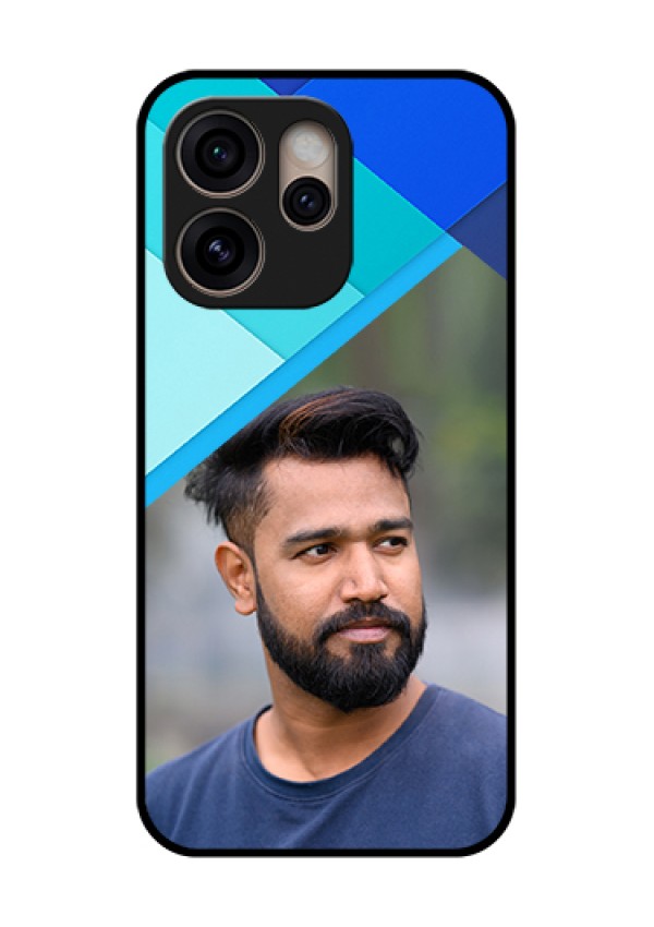 Oppo Reno 15 Pro 5G Custom Glass Phone Case - Blue Pattern Design