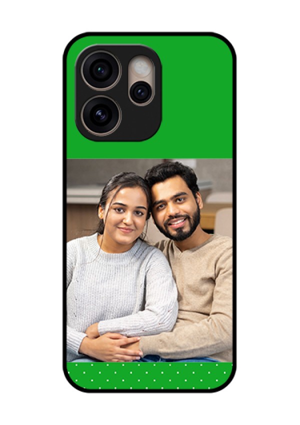 Oppo Reno 15 Pro 5G Custom Glass Phone Case - Green Pattern Design