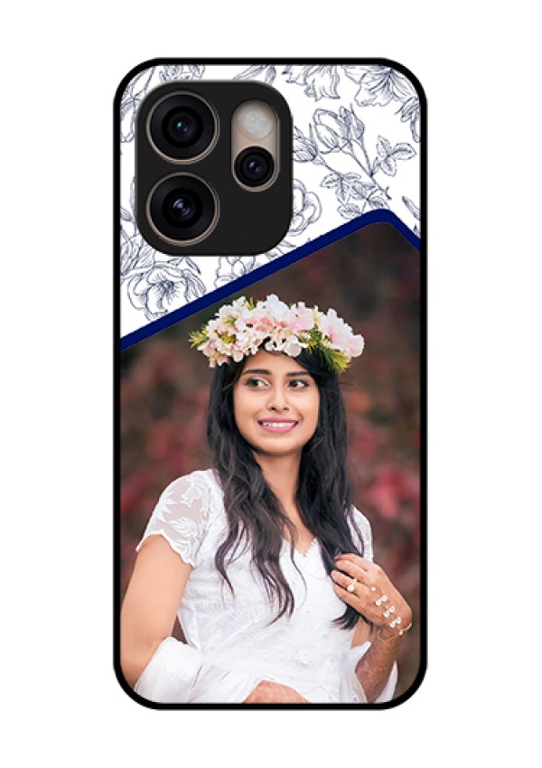 Oppo Reno 15 Pro 5G Custom Glass Phone Case - Classy Floral Design