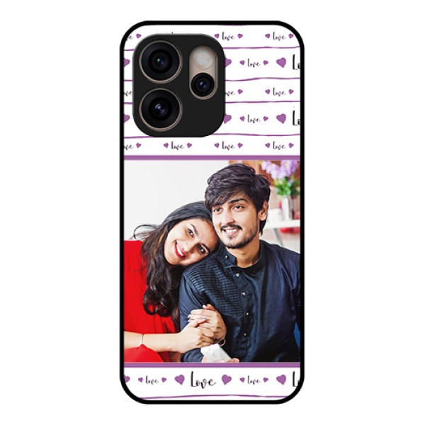 Oppo Reno 15 Pro 5G Custom Glass Phone Case - Couples Heart Design