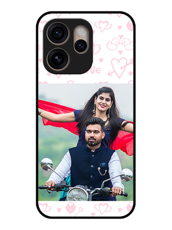 Custom Oppo Reno 15 Pro 5G Custom Glass Phone Case - Pink Flying Heart Design