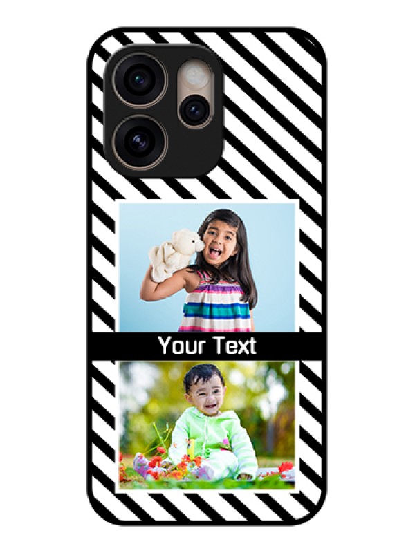 Custom Oppo Reno 15 Pro 5G Custom Glass Phone Case - Black And White Stripes Design