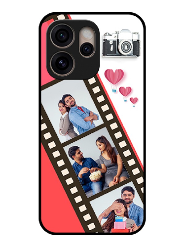 Custom Oppo Reno 15 Pro 5G Custom Glass Phone Case - 3 Image Holder With Film Reel