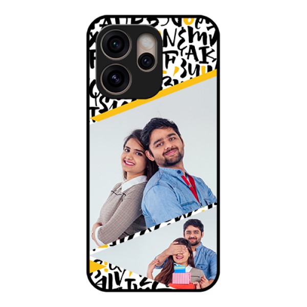 Oppo Reno 15 Pro 5G Custom Glass Phone Case - Letters Pattern Design