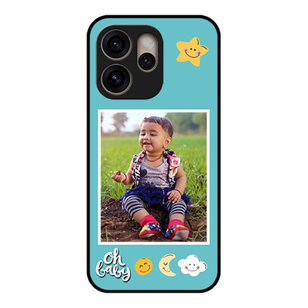 Oppo Reno 15 Pro 5G Custom Glass Phone Case - Smiley Kids Stars Design