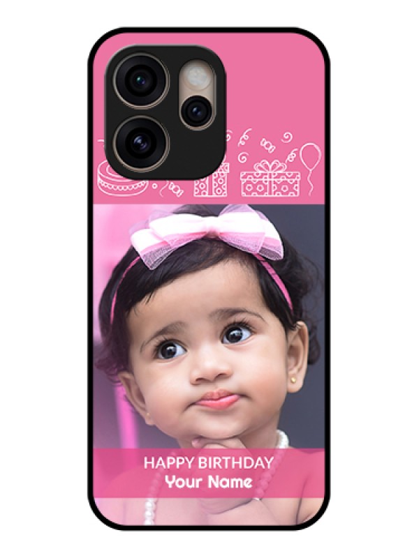 Custom Oppo Reno 15 Pro 5G Custom Glass Phone Case - With Birthday Line Art Design