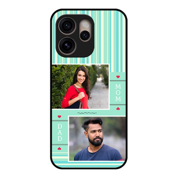 Oppo Reno 15 Pro 5G Custom Glass Phone Case - Mom & Dad Pic Design