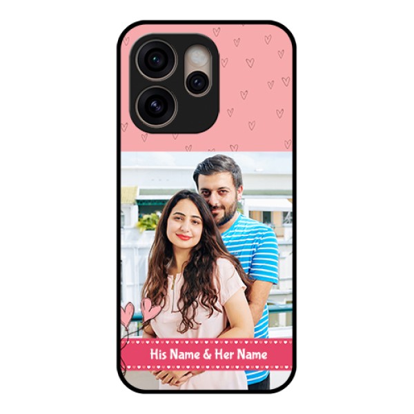 Oppo Reno 15 Pro 5G Custom Glass Phone Case - Love Design Peach Color