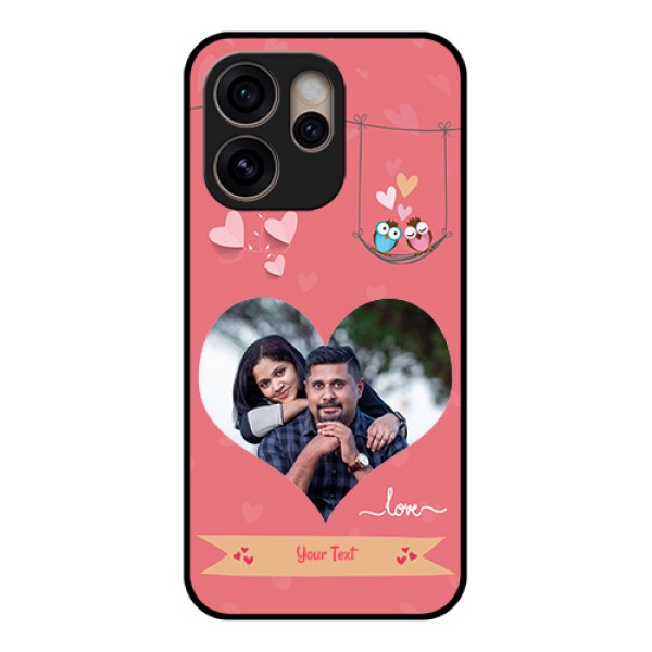 Oppo Reno 15 Pro 5G Custom Glass Phone Case - Peach Color Love Design Oppo Reno 15 Pro 5G Custom Glass Phone Case - Peach Color Love Design