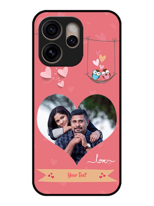 Custom Oppo Reno 15 Pro 5G Custom Glass Phone Case - Peach Color Love Design