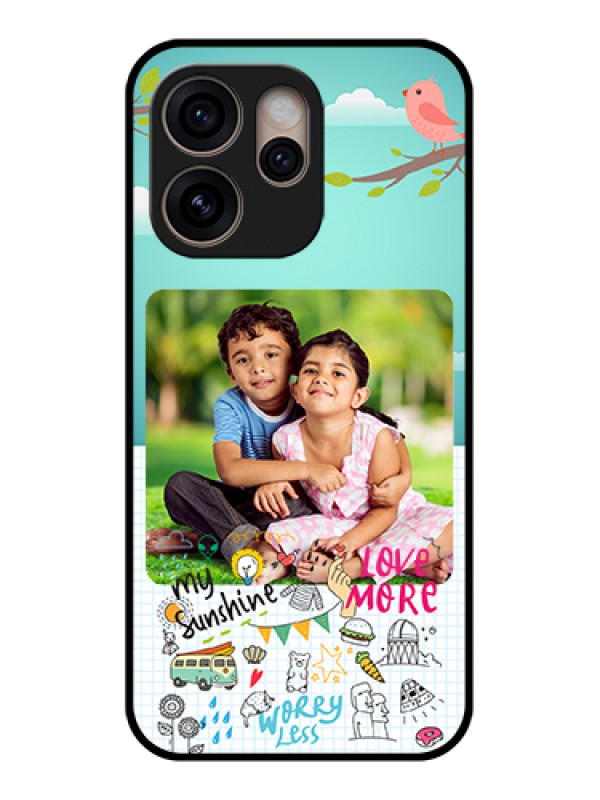 Custom Oppo Reno 15 Pro 5G Custom Glass Phone Case - Doodle Love Design