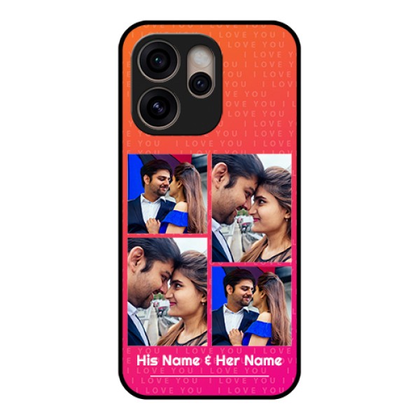 Oppo Reno 15 Pro 5G Custom Glass Phone Case - I Love You Pink Design