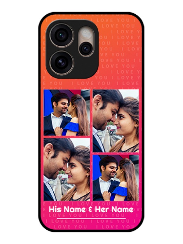 Custom Oppo Reno 15 Pro 5G Custom Glass Phone Case - I Love You Pink Design