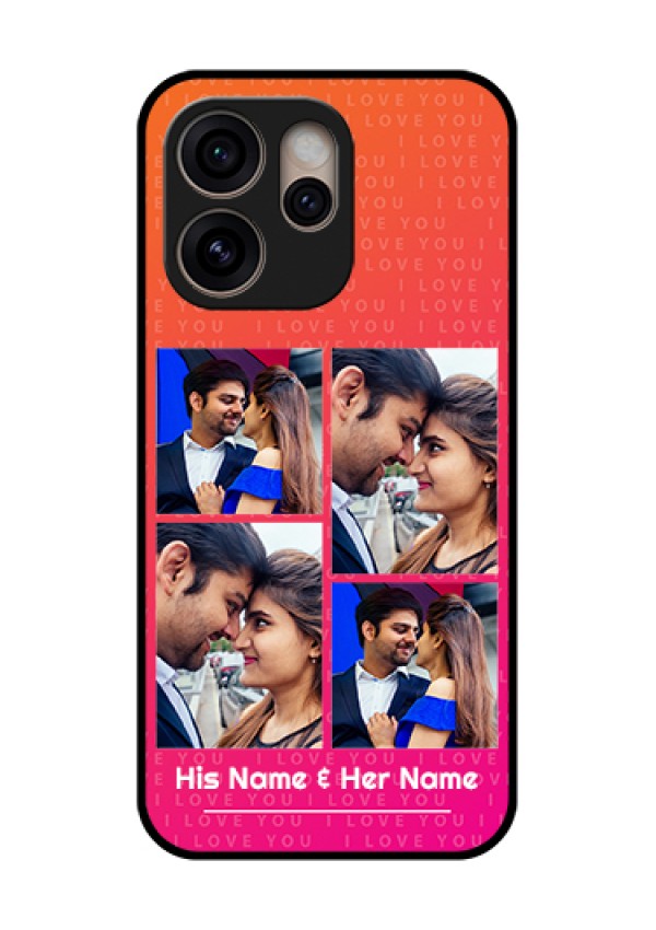 Oppo Reno 15 Pro 5G Custom Glass Phone Case - I Love You Pink Design