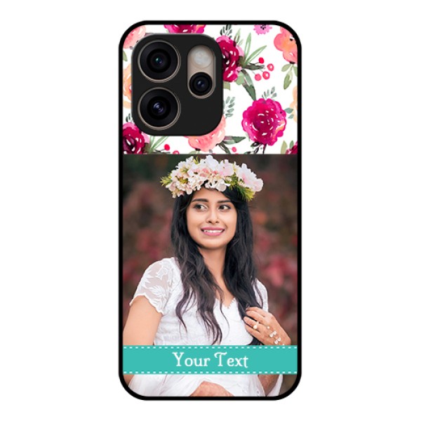 Oppo Reno 15 Pro 5G Custom Glass Phone Case - Water Colors Floral Design Oppo Reno 15 Pro 5G Custom Glass Phone Case - Water Colors Floral Design