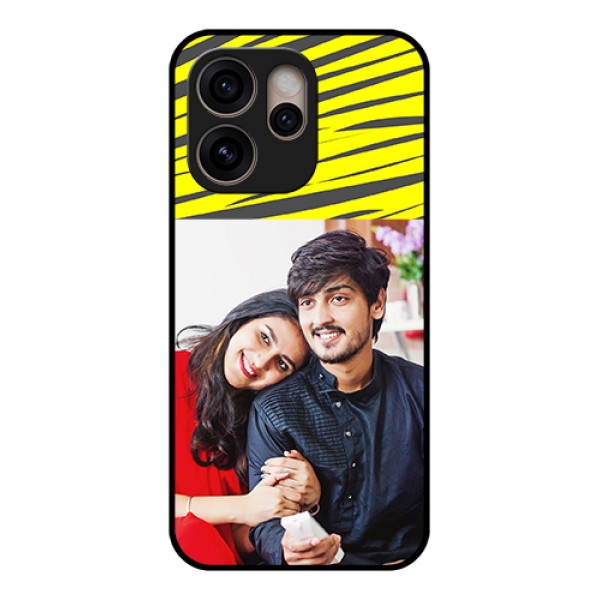 Oppo Reno 15 Pro 5G Custom Glass Phone Case - Yellow Abstract Design