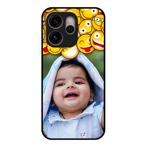 Oppo Reno 15 Pro 5G Custom Glass Phone Case - With Smiley Emoji Design