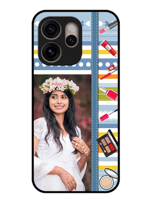 Custom Oppo Reno 15 Pro 5G Custom Glass Phone Case - Makeup Icons Design